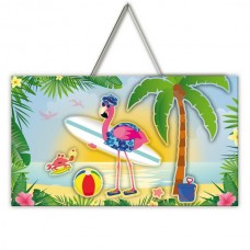 3D Deurbord Flamingo 47x27cm